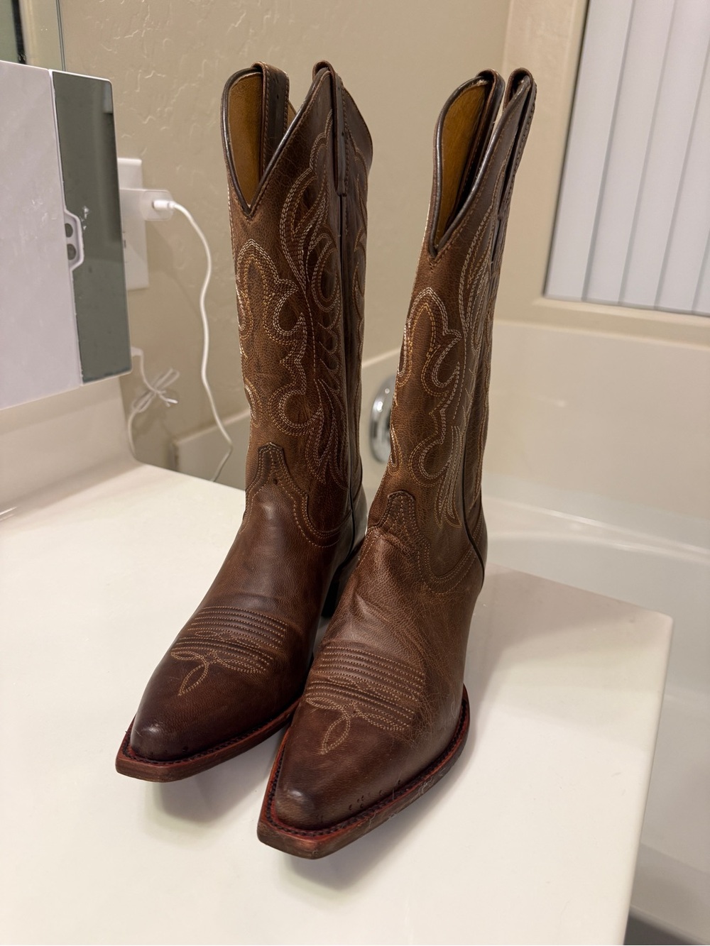 Shyanne Brown Leather Western Cowboy Boots
